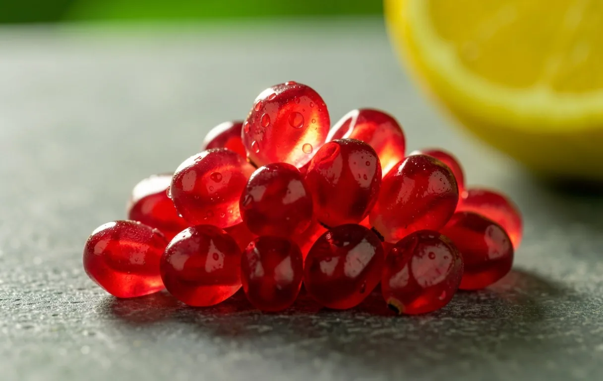 Fresh organic pomegranate textures